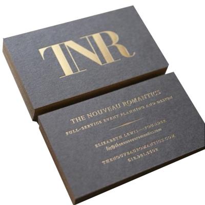 Chine Low Moq Recycled Paper Card Matte Black Business Card With Gold Foil Stamping Printing à vendre