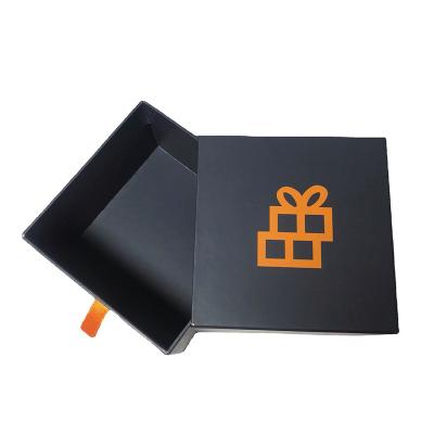 중국 Recycled Rigid Gift Box Boutique Simple Black Slide Corrugated Drawer Box With Logo 판매용