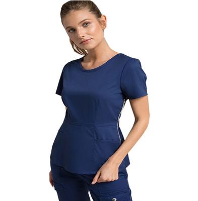 China Breathable and Comfortable Slit Reusable 100% Cotton Scrubs Set Uniforms Care Scrubs Uniform Suit Set Top and Pant Scrubs Stretchy Sets for sale