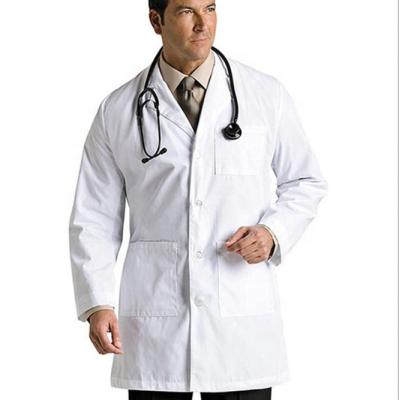 China Breathable Mens 3/4 Length Lab Coat 1 Chest Pocket And 2 Front Pockets Side Splits Mens Lab Coat for sale