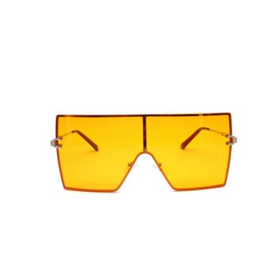 China High Quality Personality Yellow Logo Sunglasses Custom Made Big Oversized Metal Frame Sunborry Fashion Sunglasses for sale