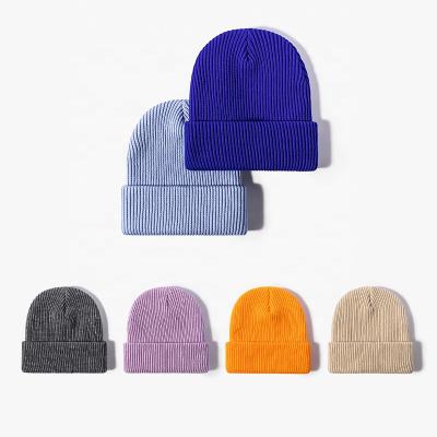 China Sunborry COMMON White Customized Recycled Knitted Acrylic Warm Knitted Hat Wholesale Beanie Women Mens Winter for sale