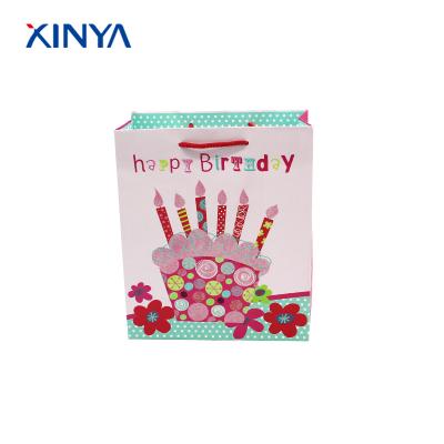 China Wholesale Birthday Logo Printed Fancy Gift Glitter Carry Coated Paper Bag Safety Security Happy Accept for sale