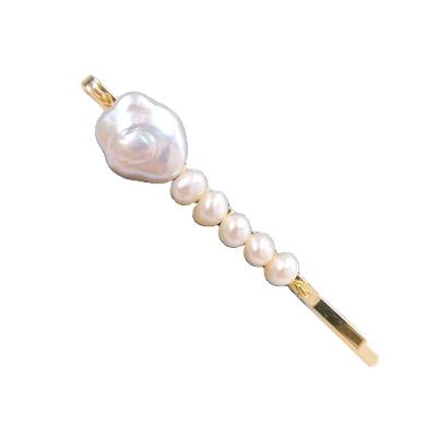 China Stylish Elegant 14K Gold Plated 4-5mm Natural Baroque Pearl Hair Accessory For Girls for sale