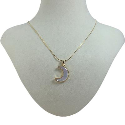 China Women Dangling Shell Moon Choker Jewelry Gifts Handmade Design Romantic Charm Moon Necklace for sale