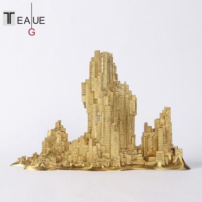 China New Design Decoration Home TV Minimalist Cabinet Art Copper Sculpture Desktop Ornaments for sale