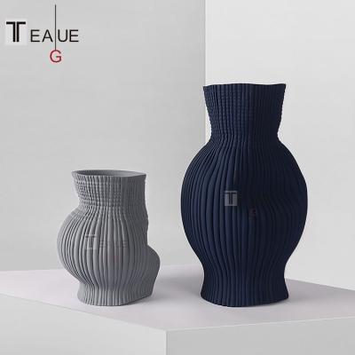 China New product desktop minimalist creative ornaments resin craft geometric simple modern vase for sale