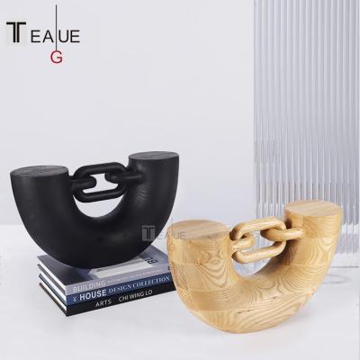 China Porch minimalist black creative living room decoration home interior ministry wooden ornaments for sale