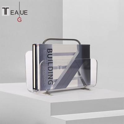 China High Quality Simplicity Decoration Home Study Room Book Cut Modern Metal Magazine Acrylic Bookends for sale