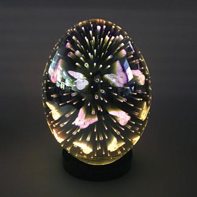 China Bedroom 3D Egg Dome Shape Crystal Ball Glass Oval Light Home Gift Glass Dome LED Glass Bell String Light for sale