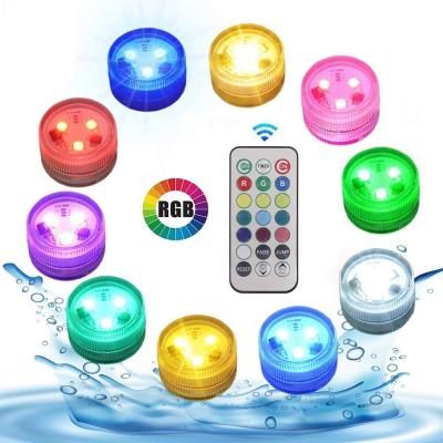 China Party LED Submersible Lights Underwater Waterproof Remote Control Tea Light for Pool, Pond, Vase Decoration Lighting for sale