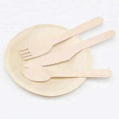 China Eco - Friendly Spoon Fork Knife Eco - Friendly Disposable Wooden Tableware for sale