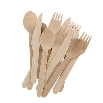 China Eco-friendly Biodegradable Disposable Cutlery Wooden Tableware for sale