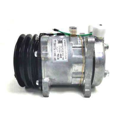 China New DY5H11 12v air conditioner compressor for trucks engineering vehicles agricultural machinery refrigerated vehicles 280*185*200mm for sale