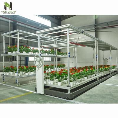 China Space Saving Indoor Planting Vertical Grow Rack Hydroponics Equipment With LED Grow Light for sale