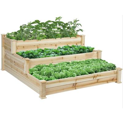 China Modern Custom Outdoor Wooden Planter Bed Box Wooden Flower Garden Decor Flower Bed for sale