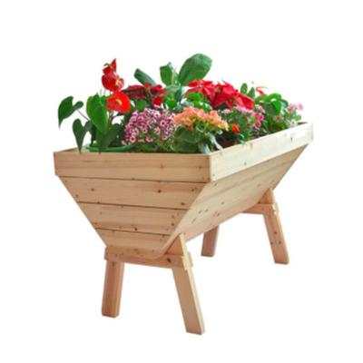 China Modern Wooden Planter Box Raised Garden Planters Boxes Outdoor High Bed With Legs for sale