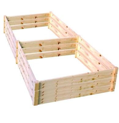 China Modern Wooden Raised Garden Bed 2 Layer Wooden Storage Rack For Vegetables Grass Lawn Yard for sale