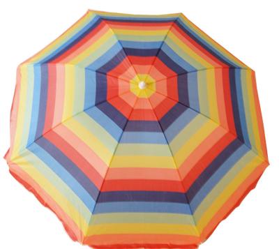 China Rainbow Fancy Outdoor Professional Stripe Design Furniture Outdoor Beach Umbrella for sale