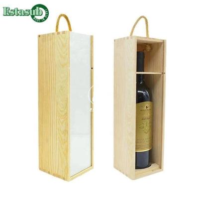 China Handmade wooden wine box packaging for top heat transfer for sale