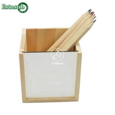 China Convenient Wooden Pencil Storage Boxes Stationery Holders Sublimation for sale