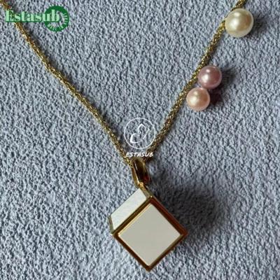 China Wholesale cute 6 inserts dye 3d sublimation cube photo frame necklace sublimation memory photo pendant necklace for gifts for sale