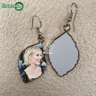 China TRENDY Personalized Metal Leaves Earrings Blank Jewelry For Sublimation for sale