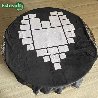 China PORTABLE Plush Heart Panel Sublimation Blank Throw Blanket for sale