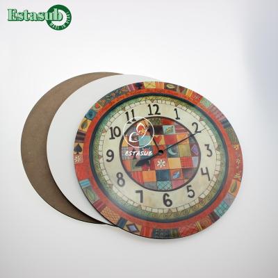 China Sizes Blank Attractive And Cute Round Sublimation Clocks MDF Wholesale for sale