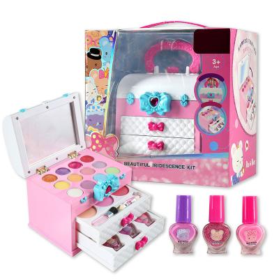 China Amazon Hot Sale Eco-Friendly Girls Makeup Set Princess Cosmetics Bags Make Up Set For Kids Pretend Play Make Up Toys Kids Makeup Box for sale