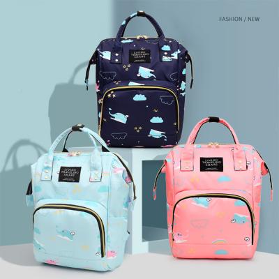 China Large Capacity Floral Waterproof 2021 Fashion Pattern Baby Diaper Bag Mummy Backpack Mummy Maternity Bag Floral Waterproof Baby Bag for sale