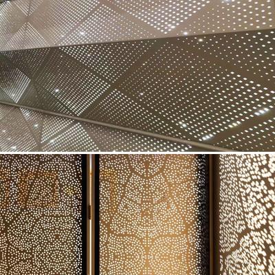 China Perforated Ceiling Designs Art Irregular Custom Aluminum Perforated Building Materials House Ceilings for sale