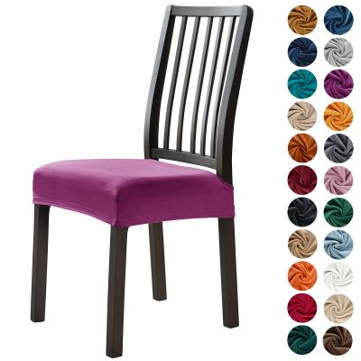 China Simple Home Textile Stock Many Colors Spandex Dining Velvet Chair Cover for sale