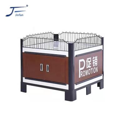 China Customized double-sided supermarket store promotion counter display fruit and vegetable display rack for sale