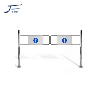 China Mechanical Flap Barrier Stainless Steel Supermarket Entrance and Exit Manual Swing Flap Barrier Gate for sale