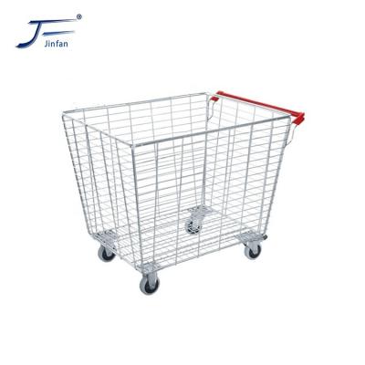 China Foldable Modern Design Supermarket Warehouse Commercial Industrial Wire Mesh Container With Caster for sale