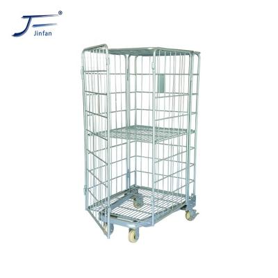 China Collapsible Warehouse Roll Container Cage Transport Cart Collapsible Top Selling Industrial Container for sale