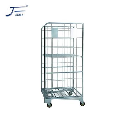 China Collapsible Top Selling Industrial Warehouse Rolling Container Cage Transport Trolley Container for sale