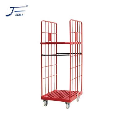 China Foldable Industrial Warehouse Roll Container Cage Transport Plastic Top Selling Low Cart for sale