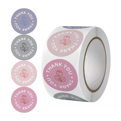 China Unkgo Waterproof Roll Thank You Stickers Custom And Heart Sticker Floral Envelope Seal Sticker for sale