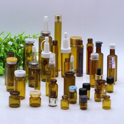 China Mini Amber Brown Glass Empty Serum Bottle For Medicine Pill Capsule 10ml for sale