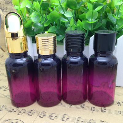 China Purple Cosmetic Oil Glass Airless Bottles Dropper 30Ml for sale