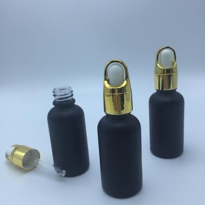 China 30ml Transparent Glass Cosmetic Oil Bottle With Electrochemical Aluminum Lid for sale