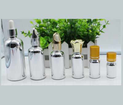 China Custom Electroplating Silver Empty Skincare Bottles 50ml Cosmetic Bottles for sale