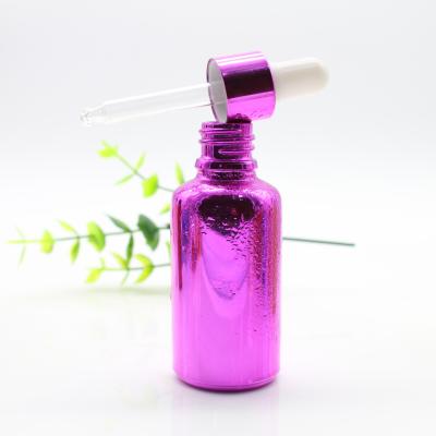 China 50ml UV Electroplated Purple Aluminum Cosmetic Oil Bottles Packaging for sale