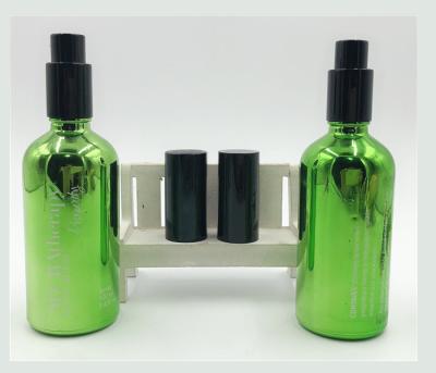 China Transparent Olive Green Aluminum Cosmetic Oil Bottles Packaging 15ml for sale