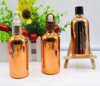 China 15ml 30ml UV Electroplating Glass Cosmetic Oil Bottles Dropper Packaging for sale