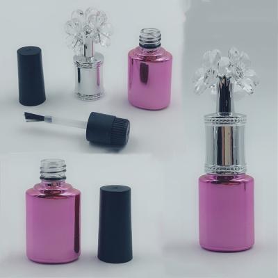 China Nachfüllbare Rosa-Nagellack-Flasche der Reise-10ml, die mit breiter Bürste verpackt zu verkaufen