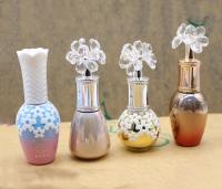 China Odm 10ml Colorful Flowers Acrylic Empty Nail Polish Bottles With Wide Brush for sale