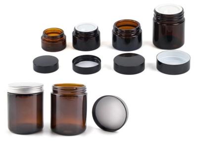 China Garrafas geadas do conta-gotas de Amber Makeup Glass Cream Jars para a embalagem cosmética da emulsão à venda